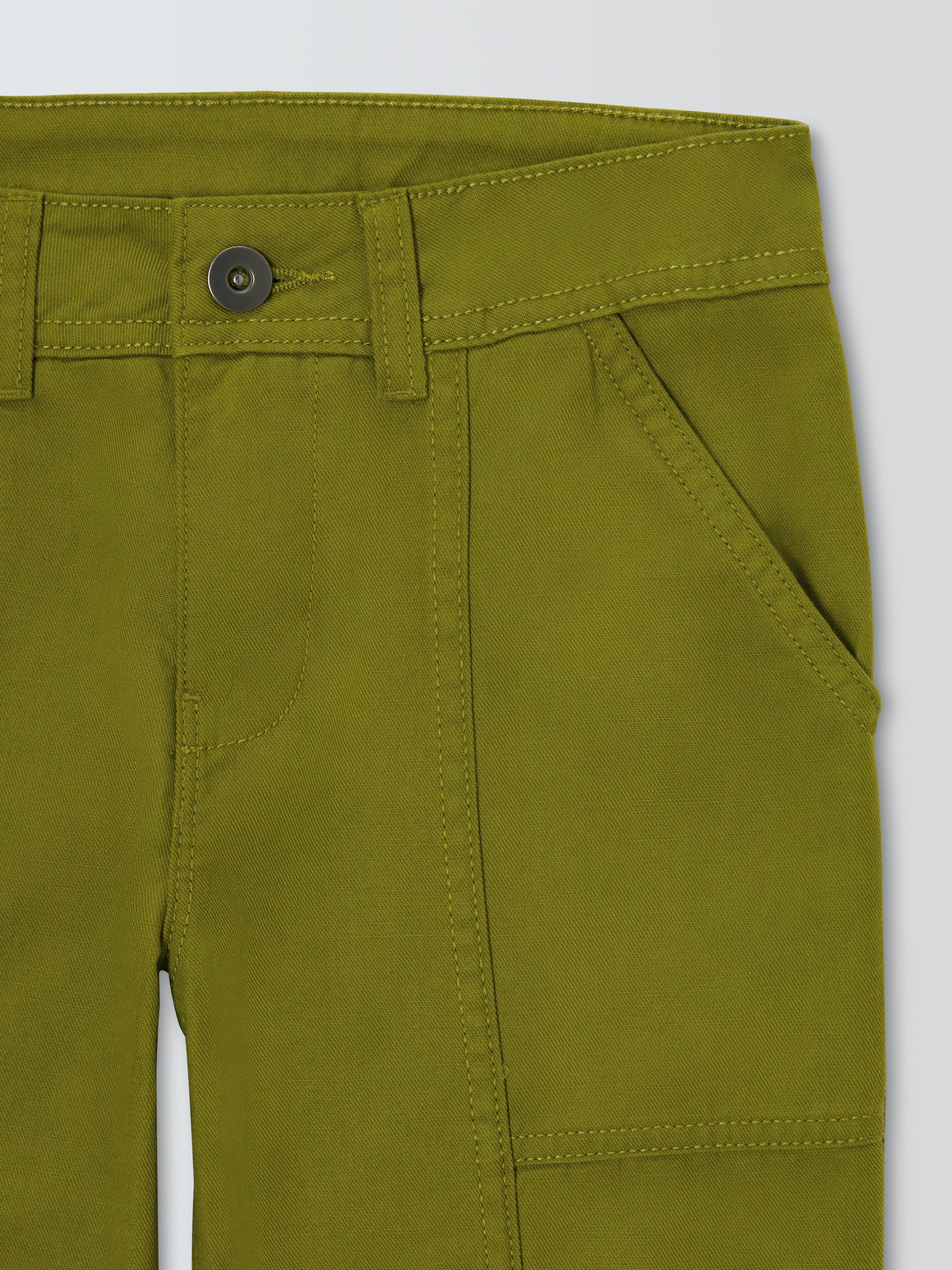 Product image 3 of 3, which shows John Lewis Kids' Panel Utility Trousers, Olive, 3 years