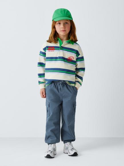 John Lewis Kids' Ripstop Cargo Trousers, Vintage Indigo - view 2, Vintage Indigo