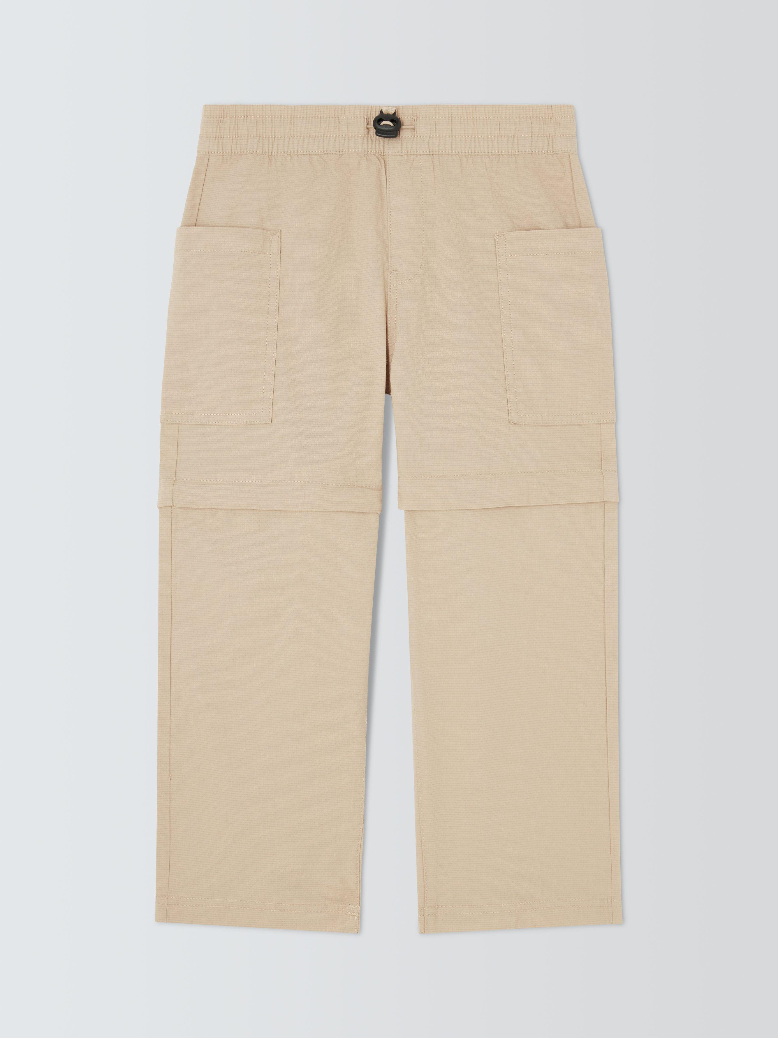 Product image 1 of 3, which shows John Lewis Kids' Ripstop Zip Off Trousers, Natural, 3 years