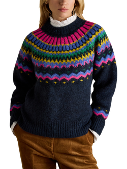 Joules Crew Neck Fair Isle Jumper, Navy, Navy