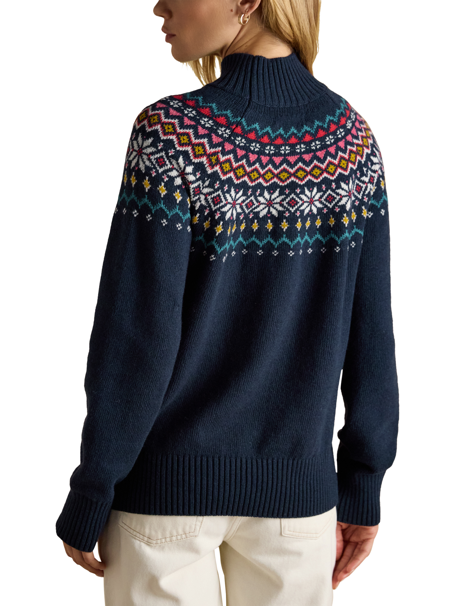 Product image 2 of 7, which shows Joules Alba Fair Isle Jumper, Navy, XS