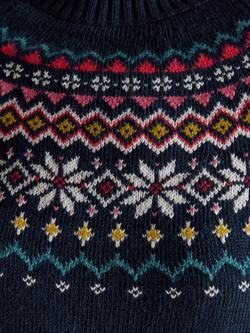 Joules Alba Fair Isle Jumper - view 2, Navy