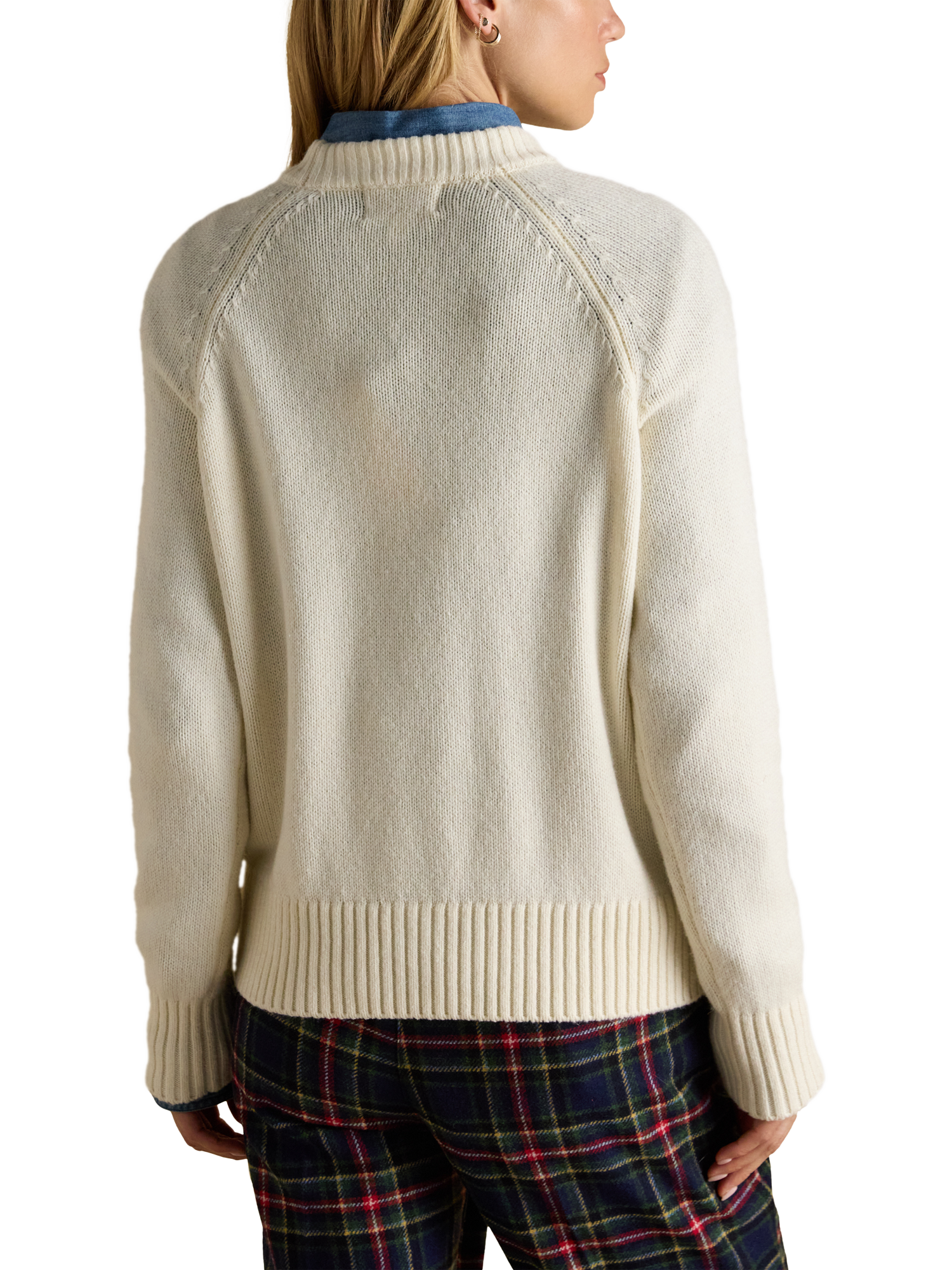Product image 2 of 8, which shows Joules Jonty Fox Intarsia Jumper, Cream, XS