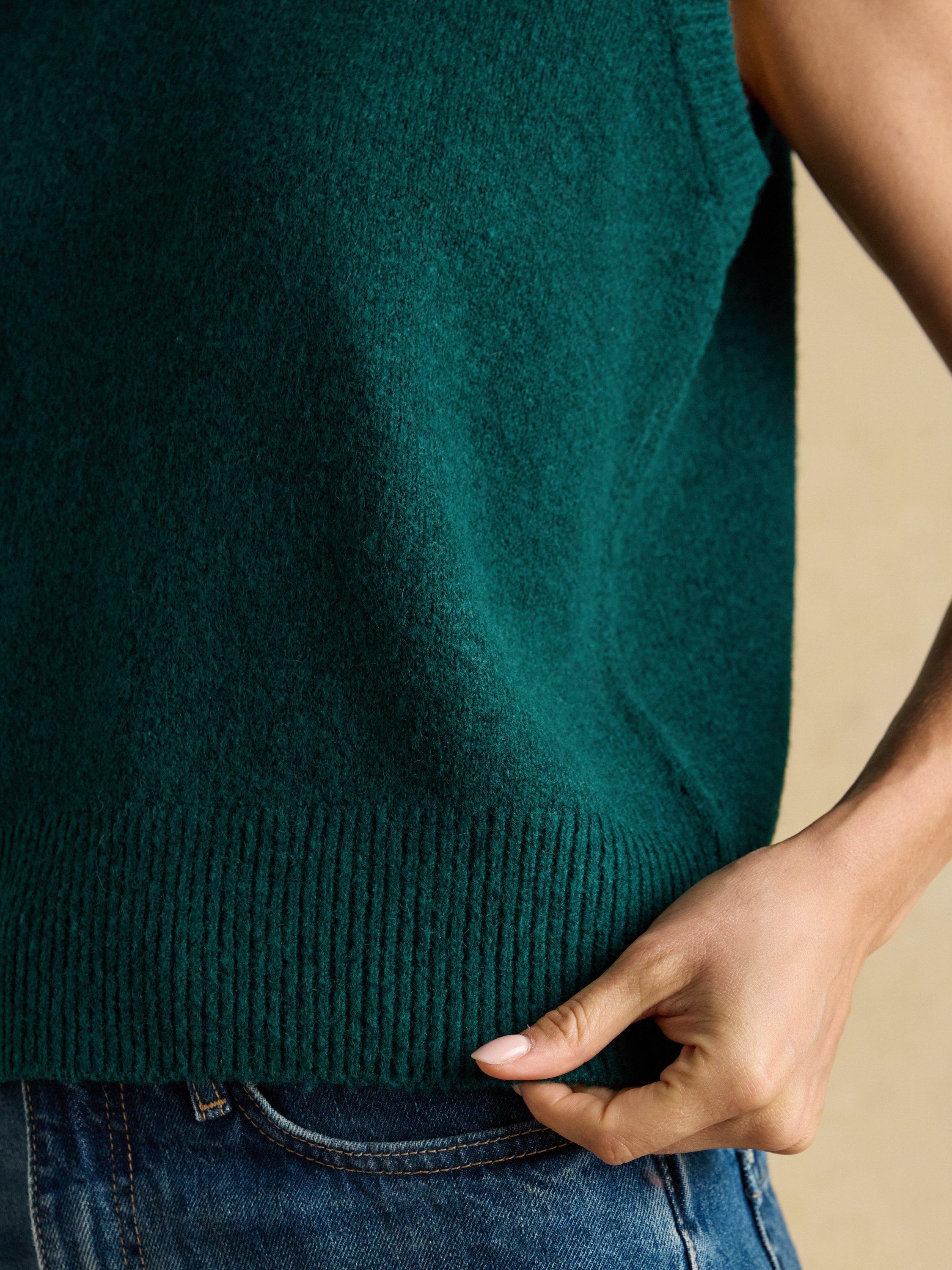 Product image 5 of 6, which shows Joules Holly Knitted Tank Top, Dark Green, S