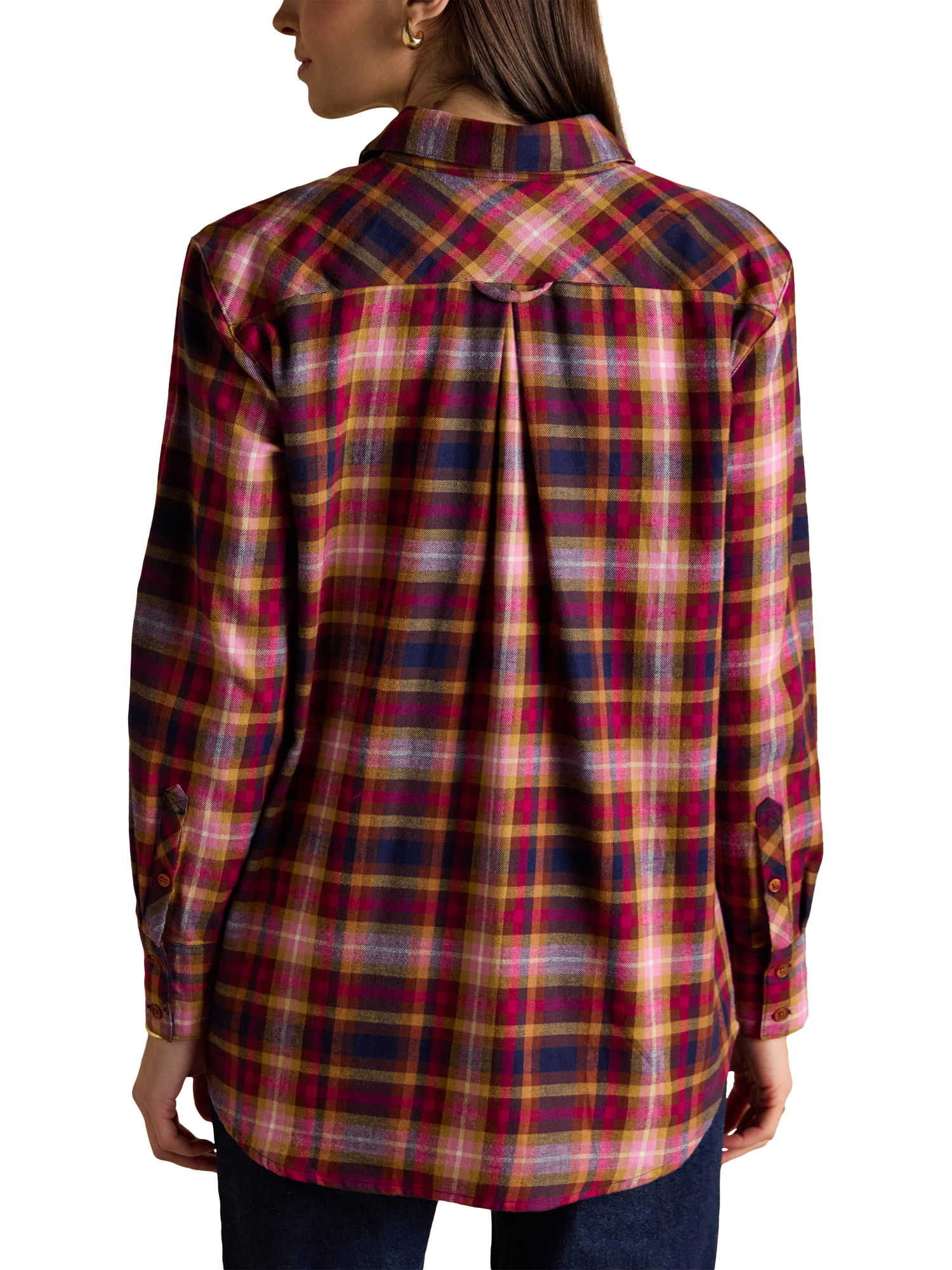 Product image 2 of 7, which shows Joules Check Brushed Cotton Shirt, Red/Multi, 6