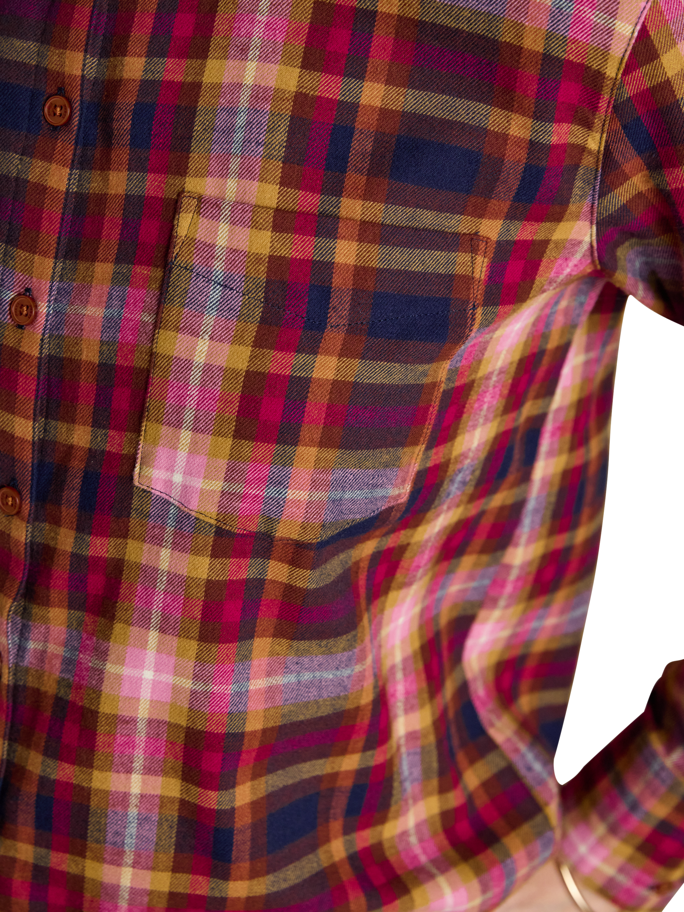 Product image 3 of 7, which shows Joules Check Brushed Cotton Shirt, Red/Multi, 6
