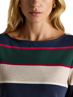 Joules Harbour Breton Stripe Top, Navy - view 2, Navy