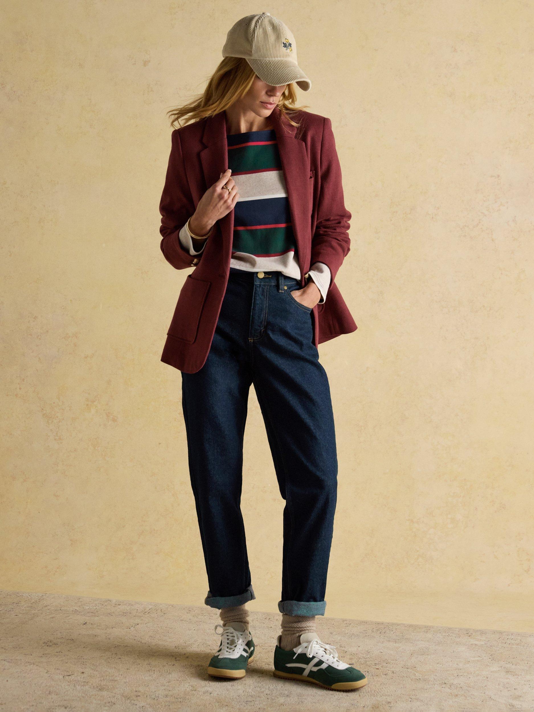 Product image 9 of 10, which shows Joules Harbour Breton Stripe Top, Navy, 6