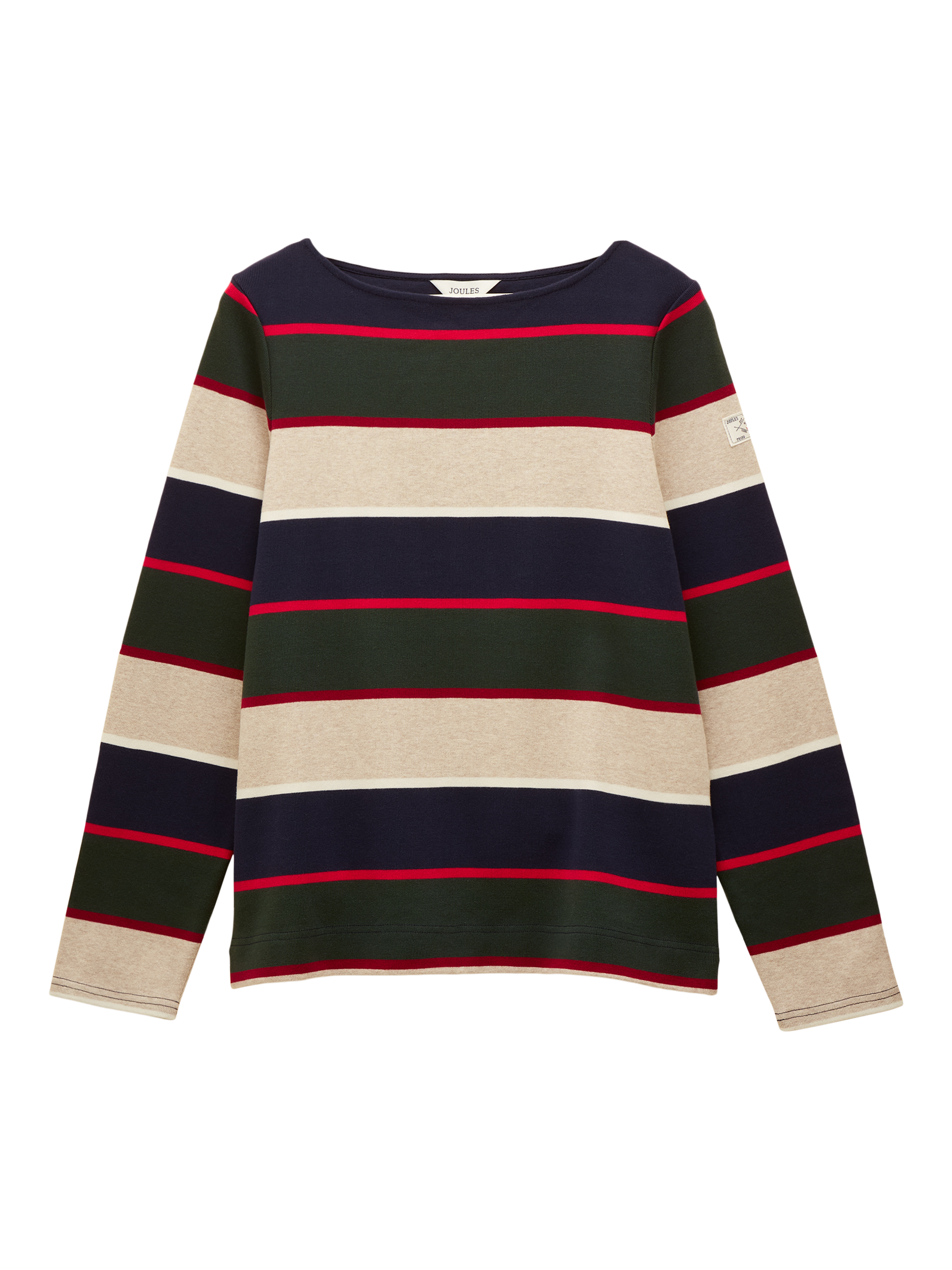 Product image 10 of 10, which shows Joules Harbour Breton Stripe Top, Navy, 6