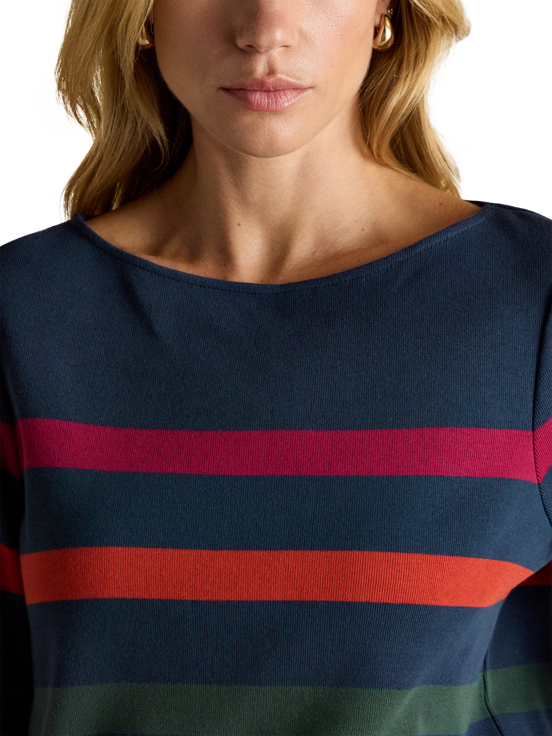 Product image 3 of 9, which shows Joules Harbour Stripe Top, Navy, 6