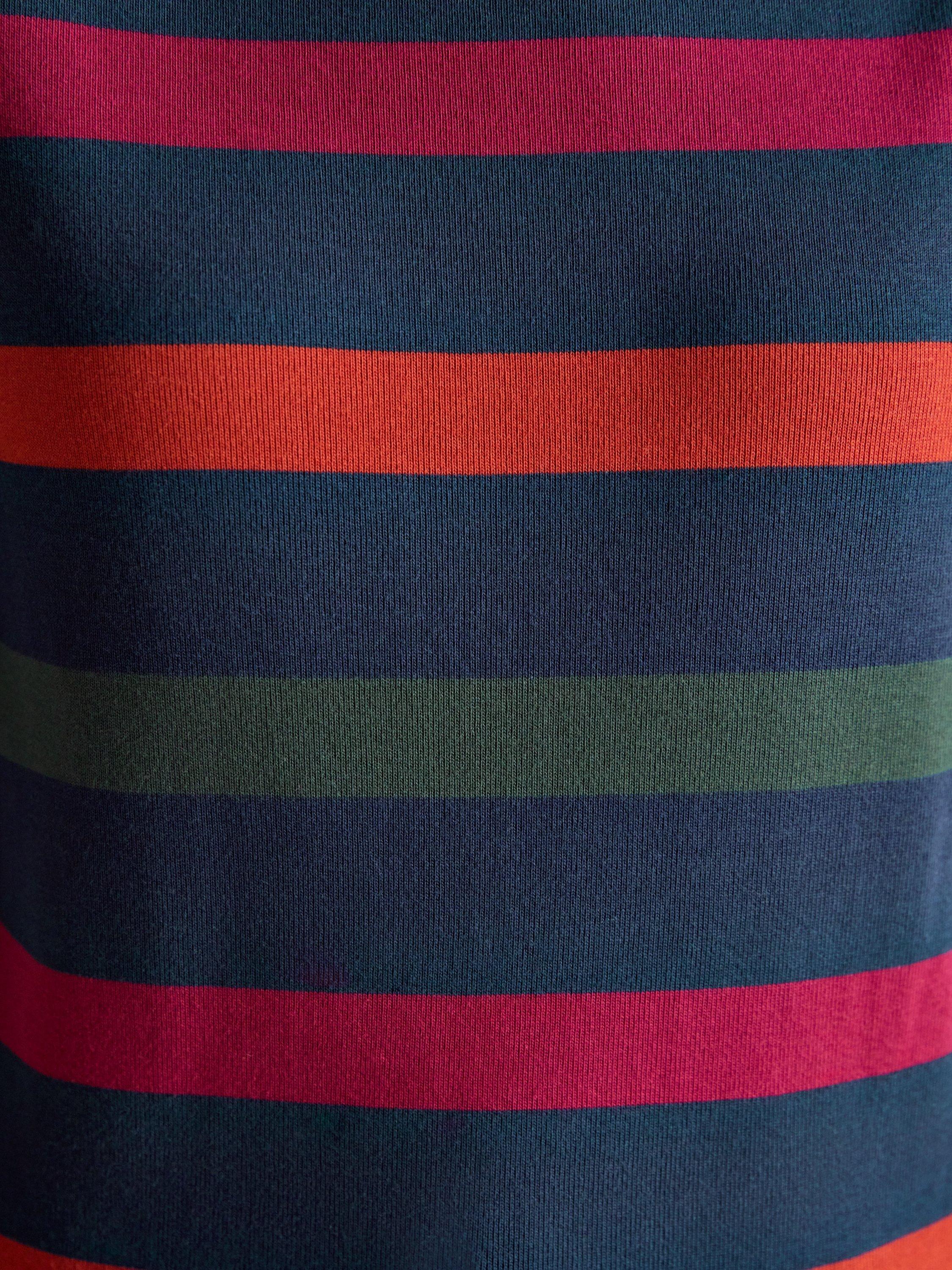 Product image 6 of 9, which shows Joules Harbour Stripe Top, Navy, 6