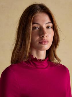 Joules Amy High Neck Top, Red - view 2, Red