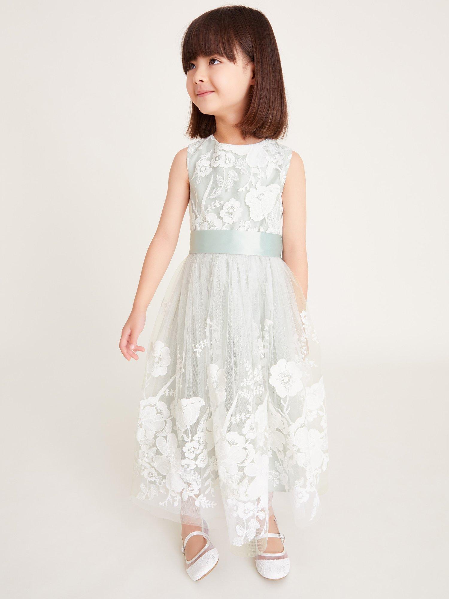 Product image 1 of 4, which shows Monsoon Alicia Maxi Dress, Green, 3 years