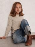 Reiss Kids' Anya Cashmere Blend Open Stitch Jumper, Oatmeal