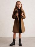 Reiss Kids' Mabel Wool Blend Double-Breasted Coat, Camel