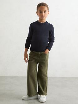 Reiss Kids' Anya Cashmere Blend Open Stitch Jumper, Navy