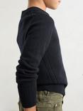 Reiss Kids' Anya Cashmere Blend Open Stitch Jumper, Navy