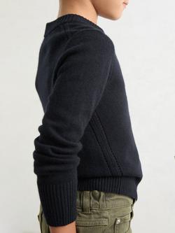 Reiss Kids' Anya Cashmere Blend Open Stitch Jumper - view 2, Navy