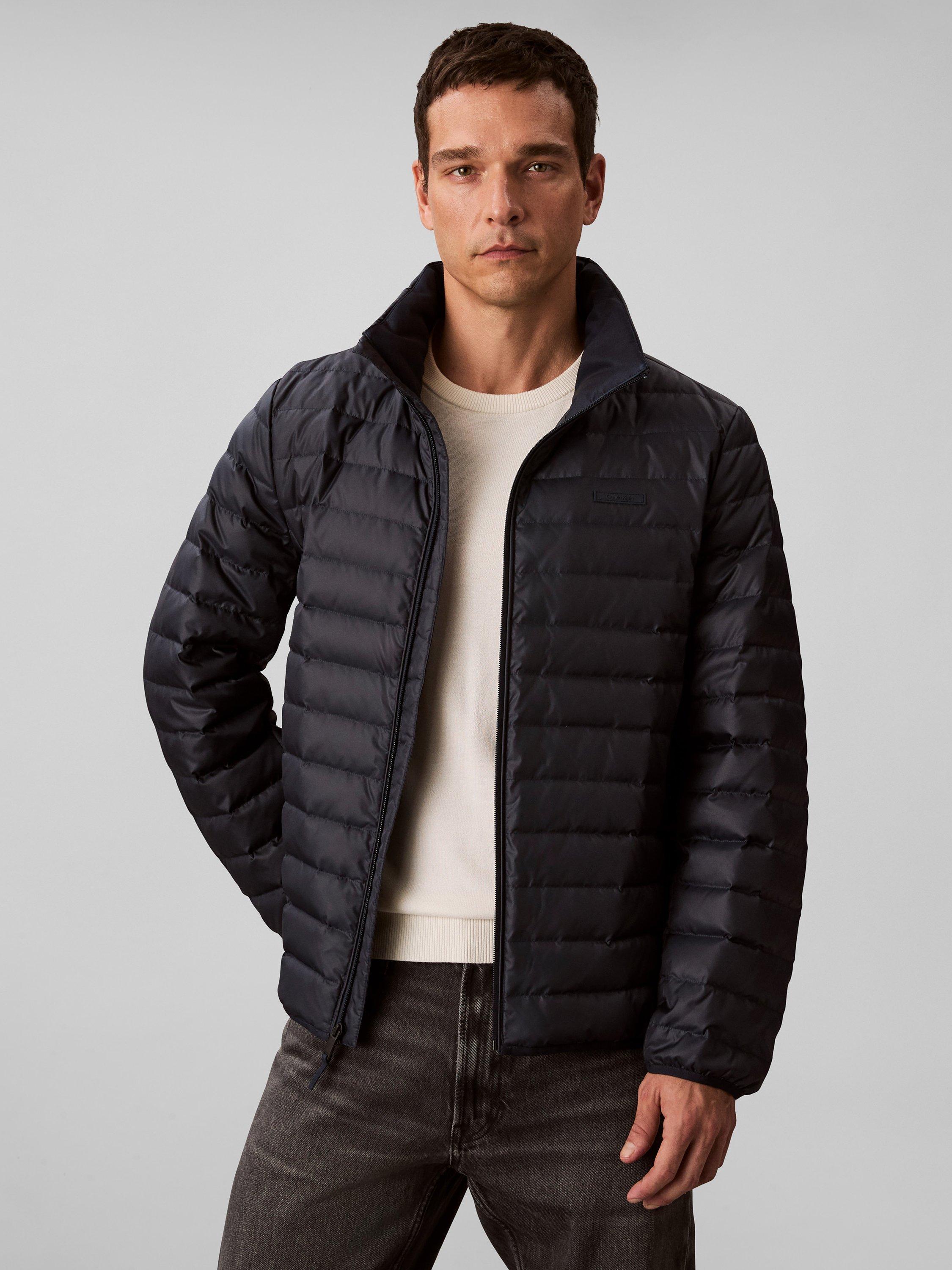 Product image 1 of 6, which shows Calvin Klein Quilted Zip Front Puffer Jacket, Dark Sapphire, S