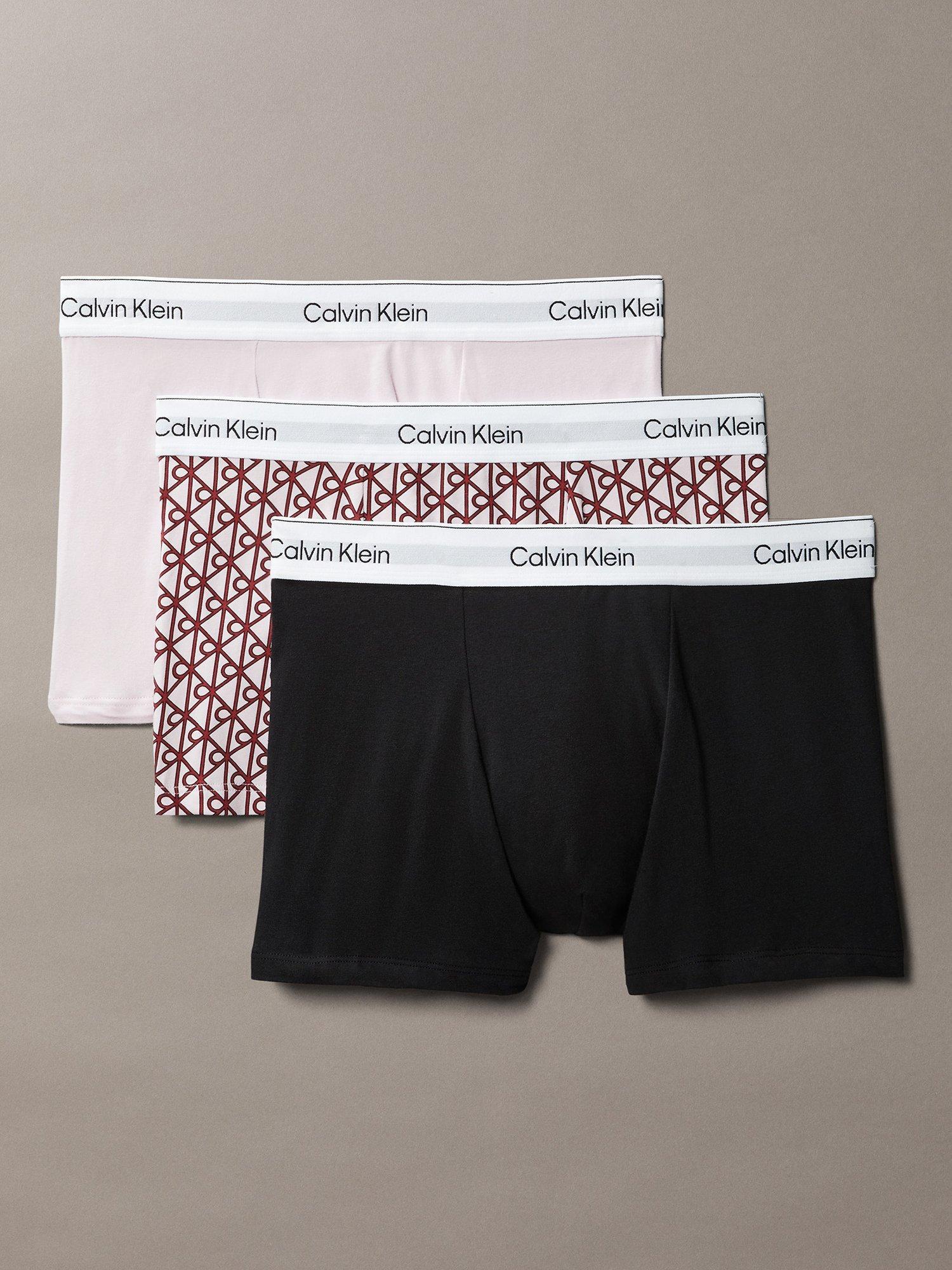 Product image 1 of 7, which shows Calvin Klein Relaxed Fit Trunks, Pack of 3, Multi, S