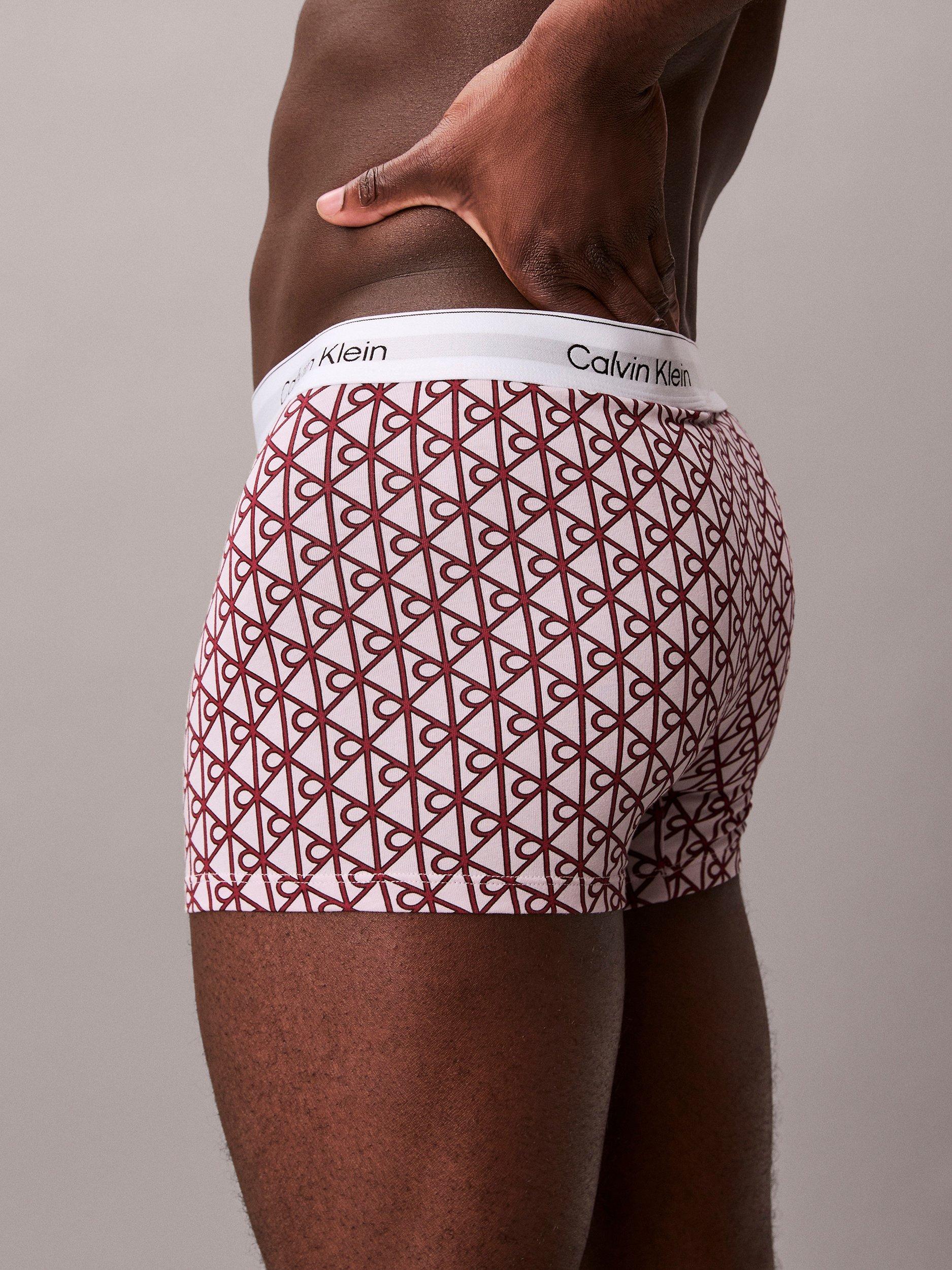 Product image 5 of 7, which shows Calvin Klein Relaxed Fit Trunks, Pack of 3, Multi, S