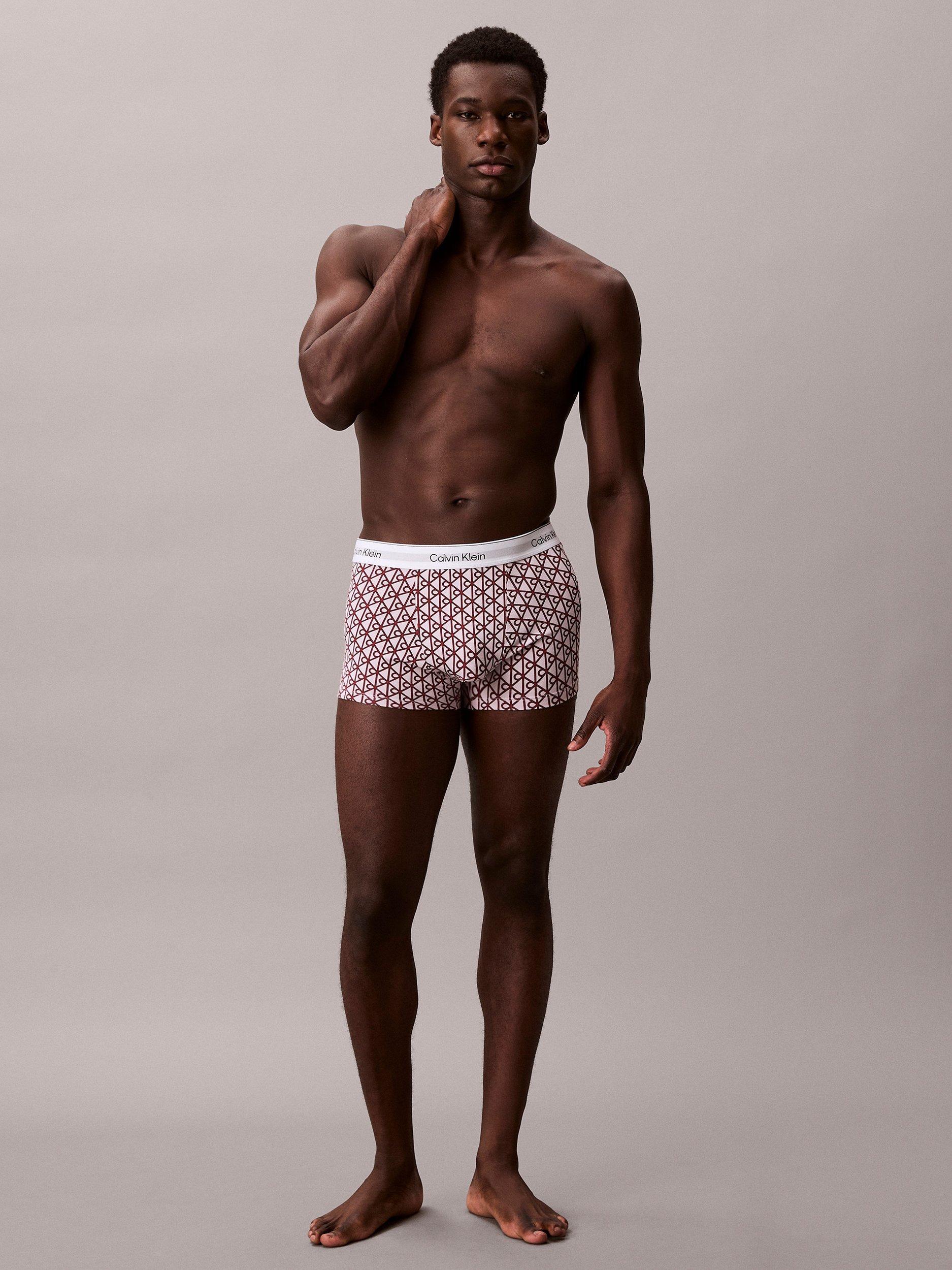 Product image 6 of 7, which shows Calvin Klein Relaxed Fit Trunks, Pack of 3, Multi, S