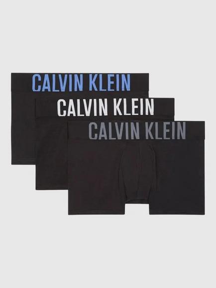Calvin Klein Intense Power Cotton Stretch Trunks, Pack of 3, Black, Black