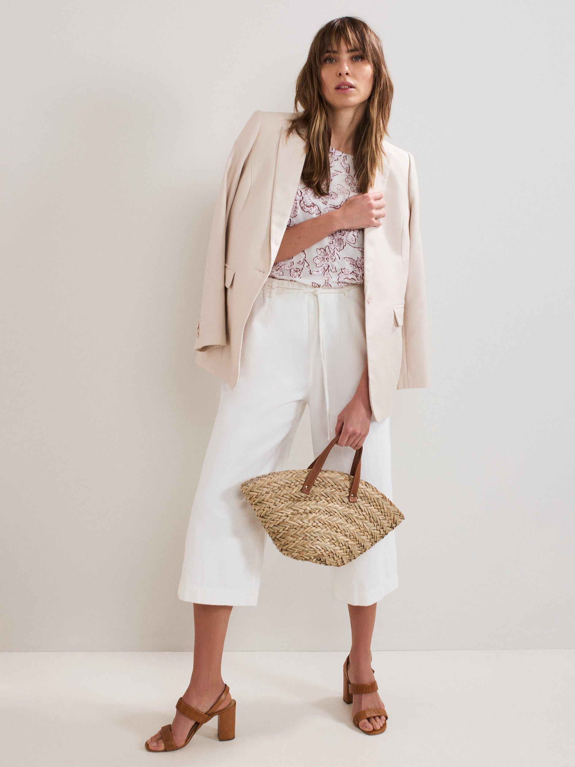 Product image 6 of 6, which shows Phase Eight Kelly Burnout Floral Top, Ivory, 8