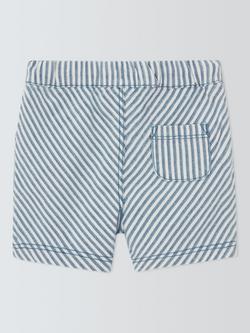 John Lewis Baby Ticking Stripe Shorts, Blue - view 2, Blue
