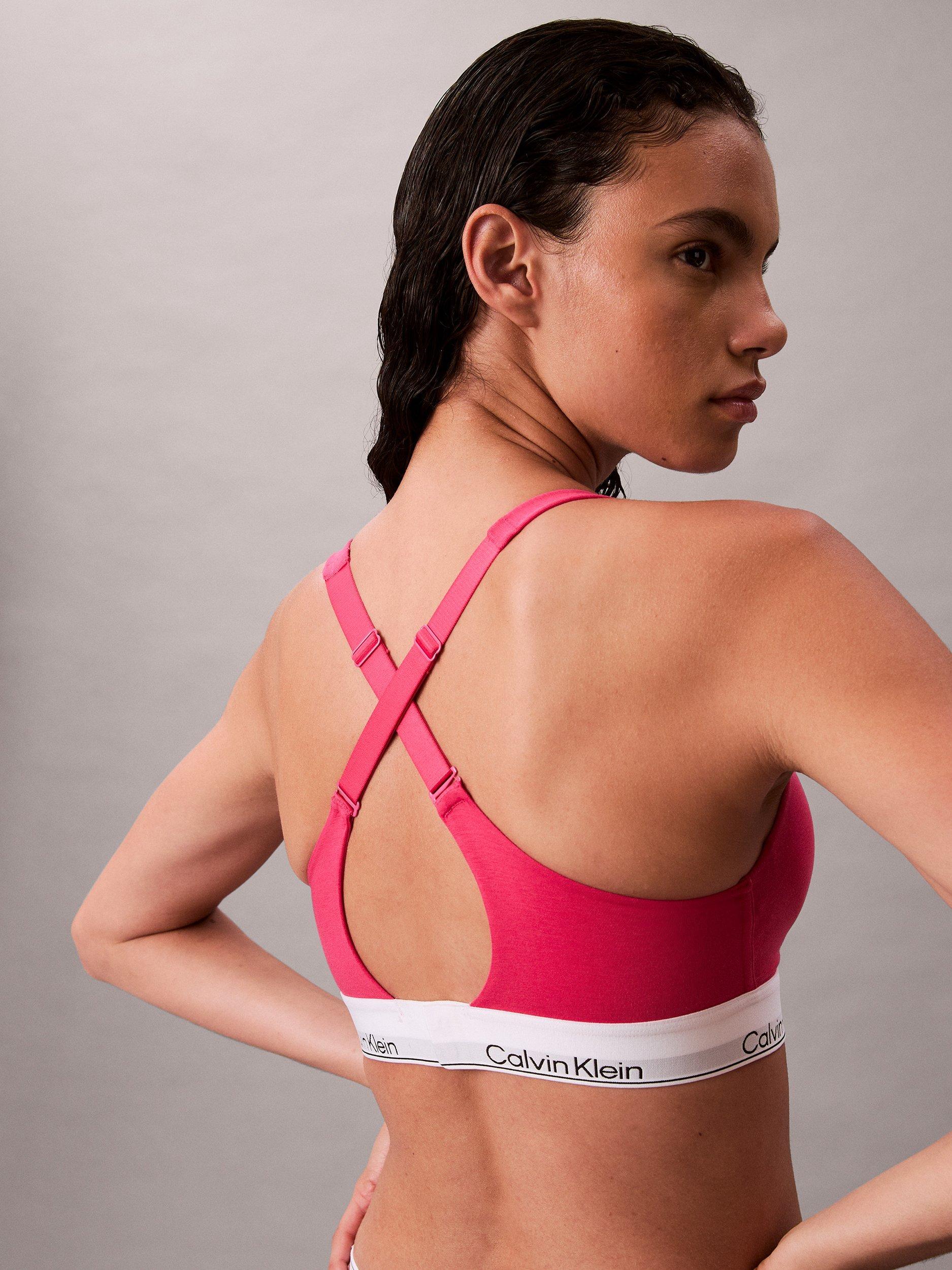 Product image 2 of 7, which shows Calvin Klein Lift Infinity Bond Bralette, Vibrant Pink, XS