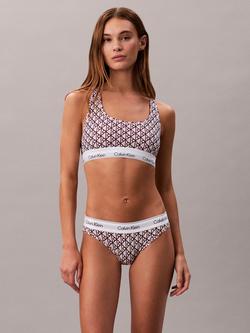 Calvin Klein Monogram Logo Unlined Bralette, Red - view 2, Red