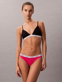 Calvin Klein Logo Band Thong, Vibrant Pink, Vibrant Pink