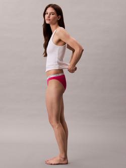 Calvin Klein Logo Band Bikini Knickers, Vibrant Pink - view 2, Vibrant Pink