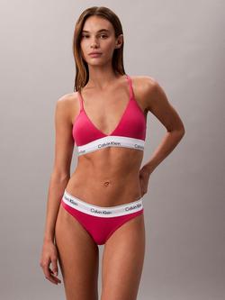 Calvin Klein Logo Band Thong, Vibrant Pink, Vibrant Pink