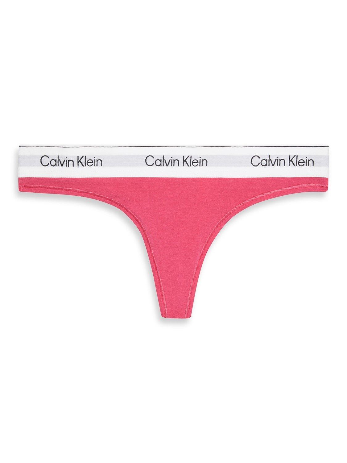 Product image 7 of 7, which shows Calvin Klein Logo Band Thong, Vibrant Pink, XS