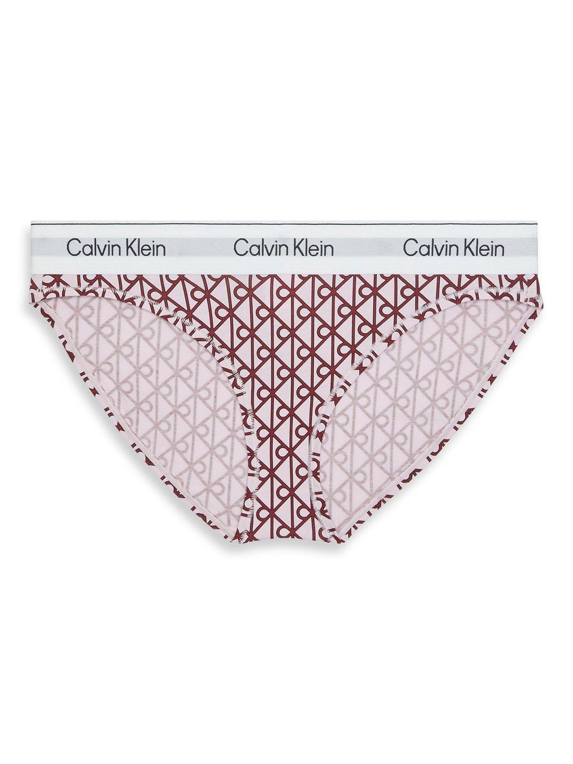 Product image 1 of 1, which shows Calvin Klein Monogram Logo Bikini Knickers, Red, XS