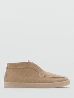 Mango Easy Suede Boots, Pastel Brown
