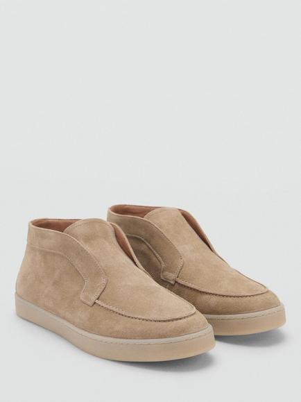 Mango Easy Suede Boots - view 2, Pastel Brown