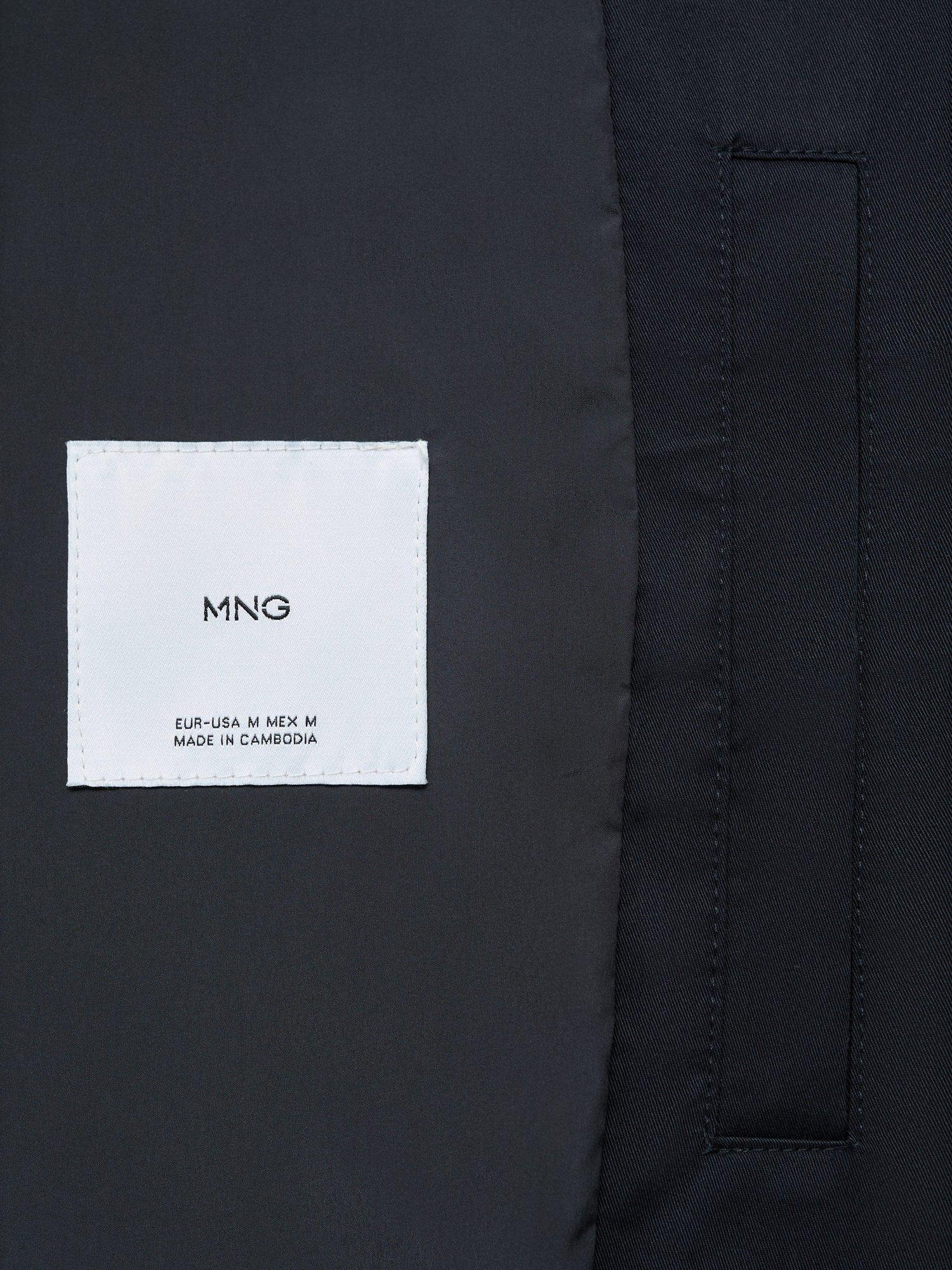 Product image 5 of 8, which shows Mango Chayton Water Repellent Overcoat, Dark Blue, L
