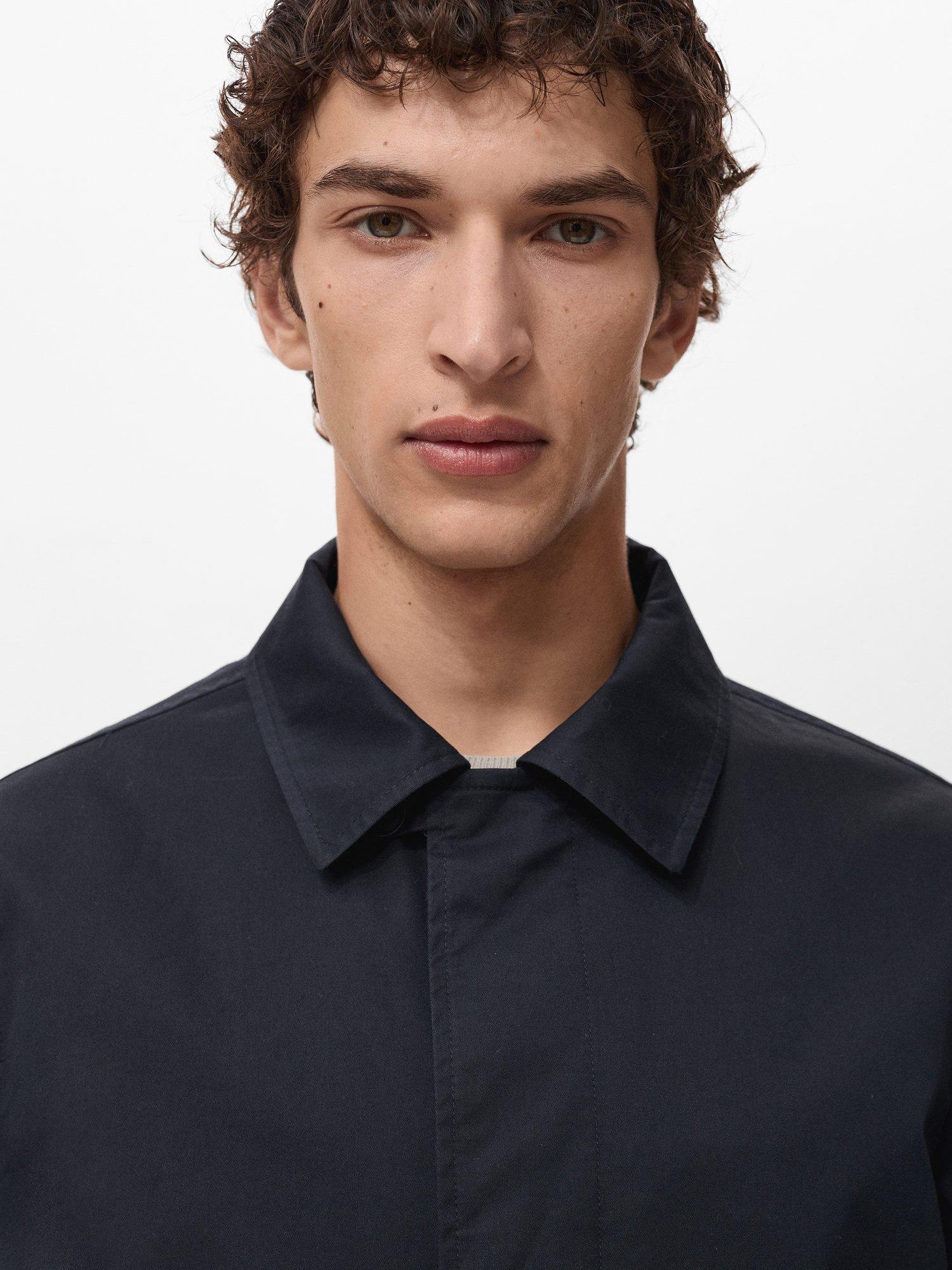 Product image 6 of 8, which shows Mango Chayton Water Repellent Overcoat, Dark Blue, L