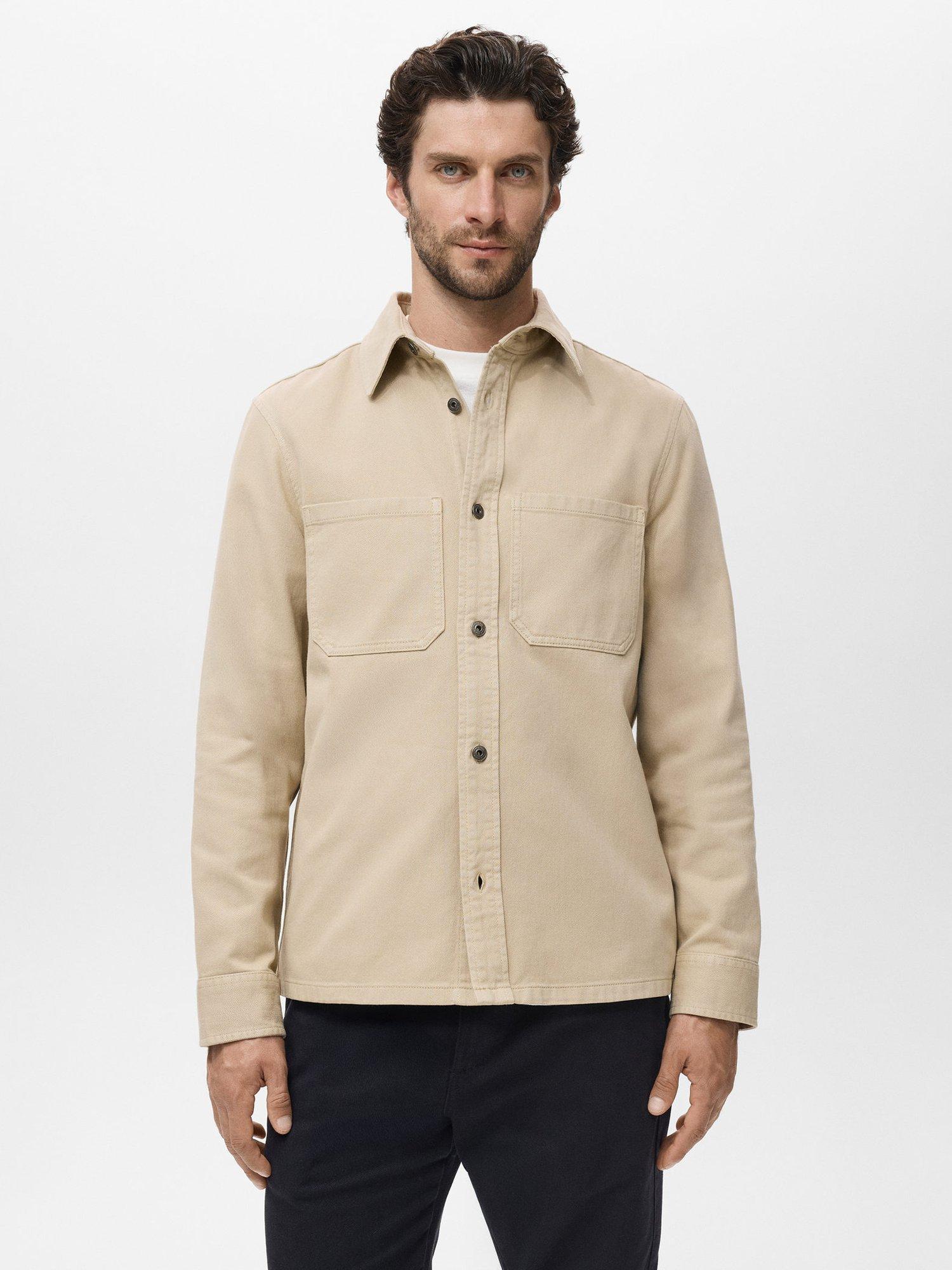 Product image 1 of 8, which shows Mango Jazz Cotton Shirt, Light Beige, XS