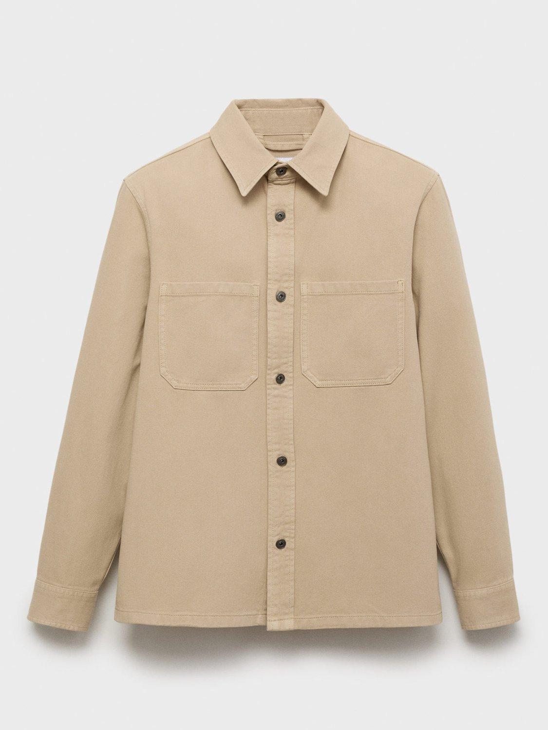 Product image 3 of 8, which shows Mango Jazz Cotton Shirt, Light Beige, XS