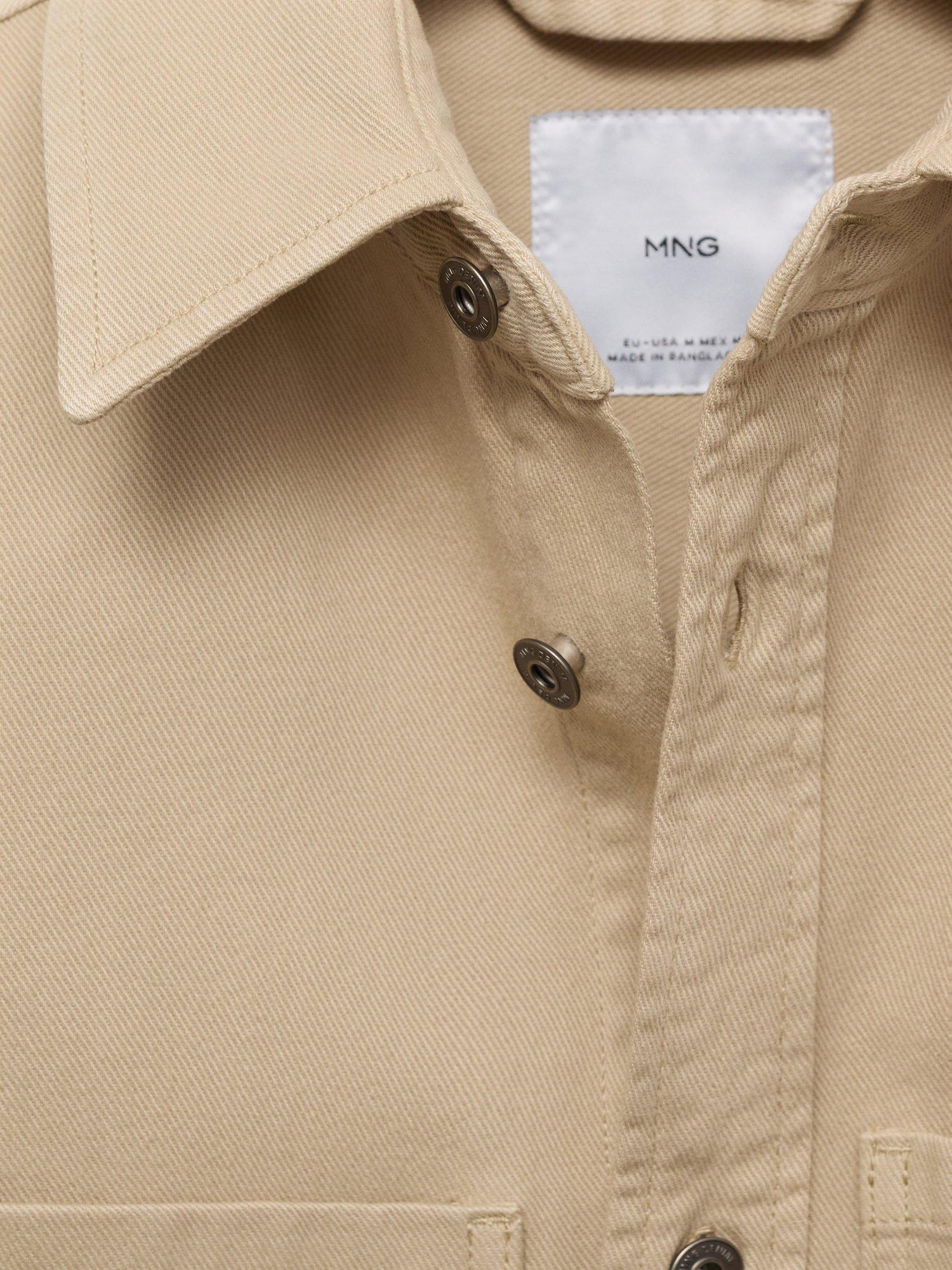 Product image 8 of 8, which shows Mango Jazz Cotton Shirt, Light Beige, XS