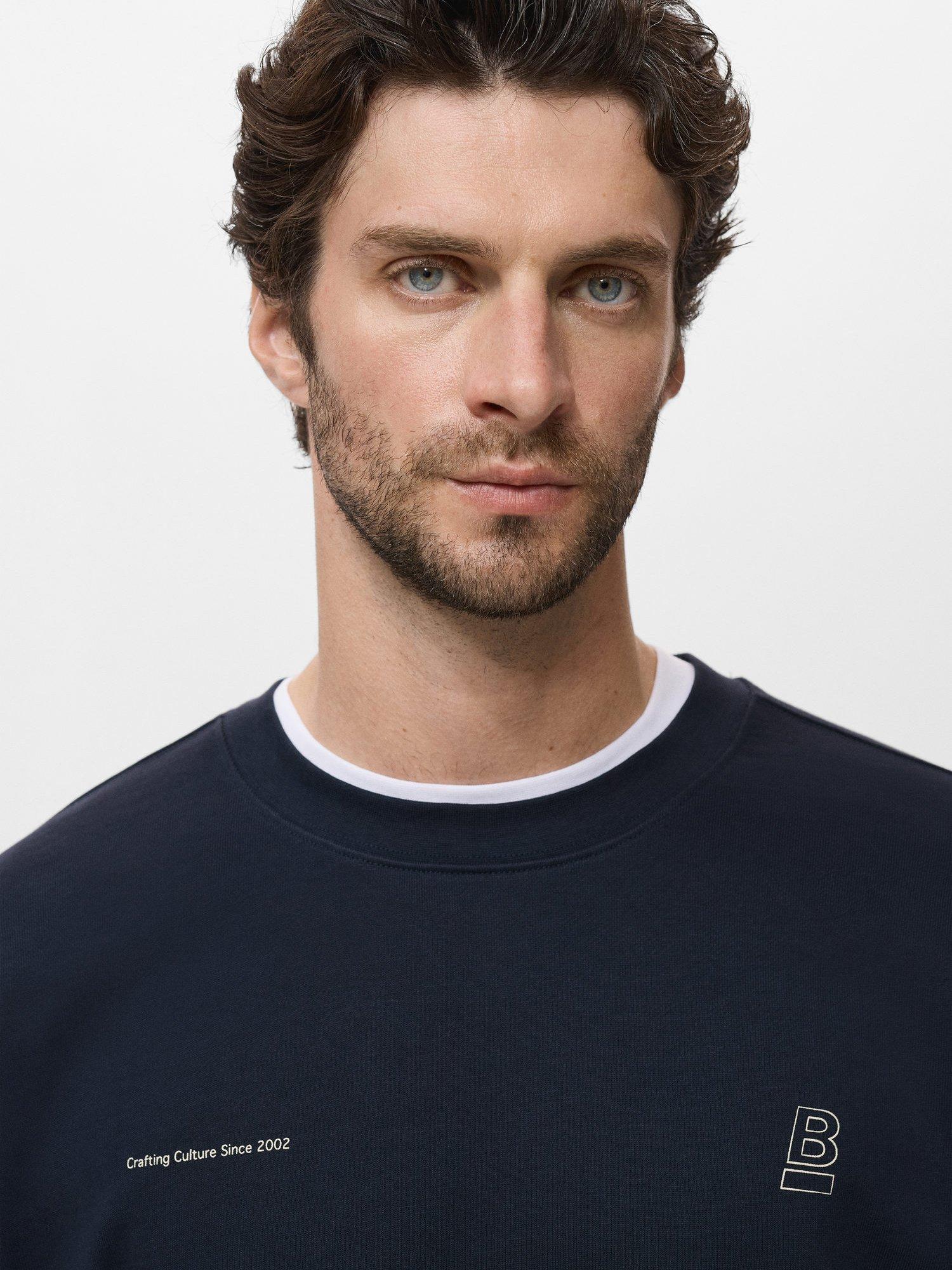 Product image 6 of 8, which shows Mango Brooklyn Crew Neck Cotton Sweatshirt, Navy, XXL