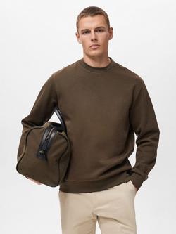 Mango Nola Crew Neck Sweatshirt, Olive Green