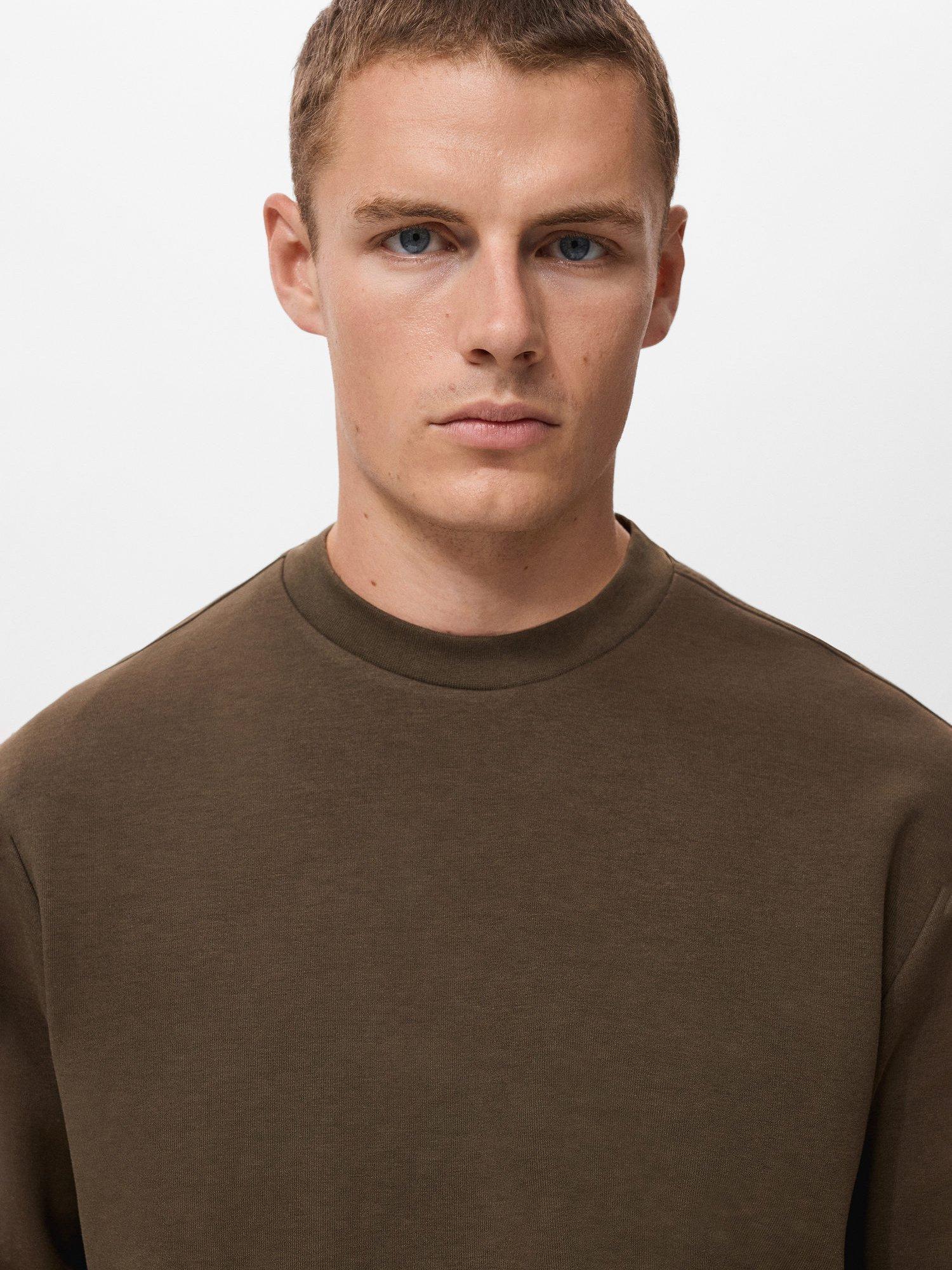Product image 6 of 8, which shows Mango Nola Crew Neck Sweatshirt, Olive Green, XS