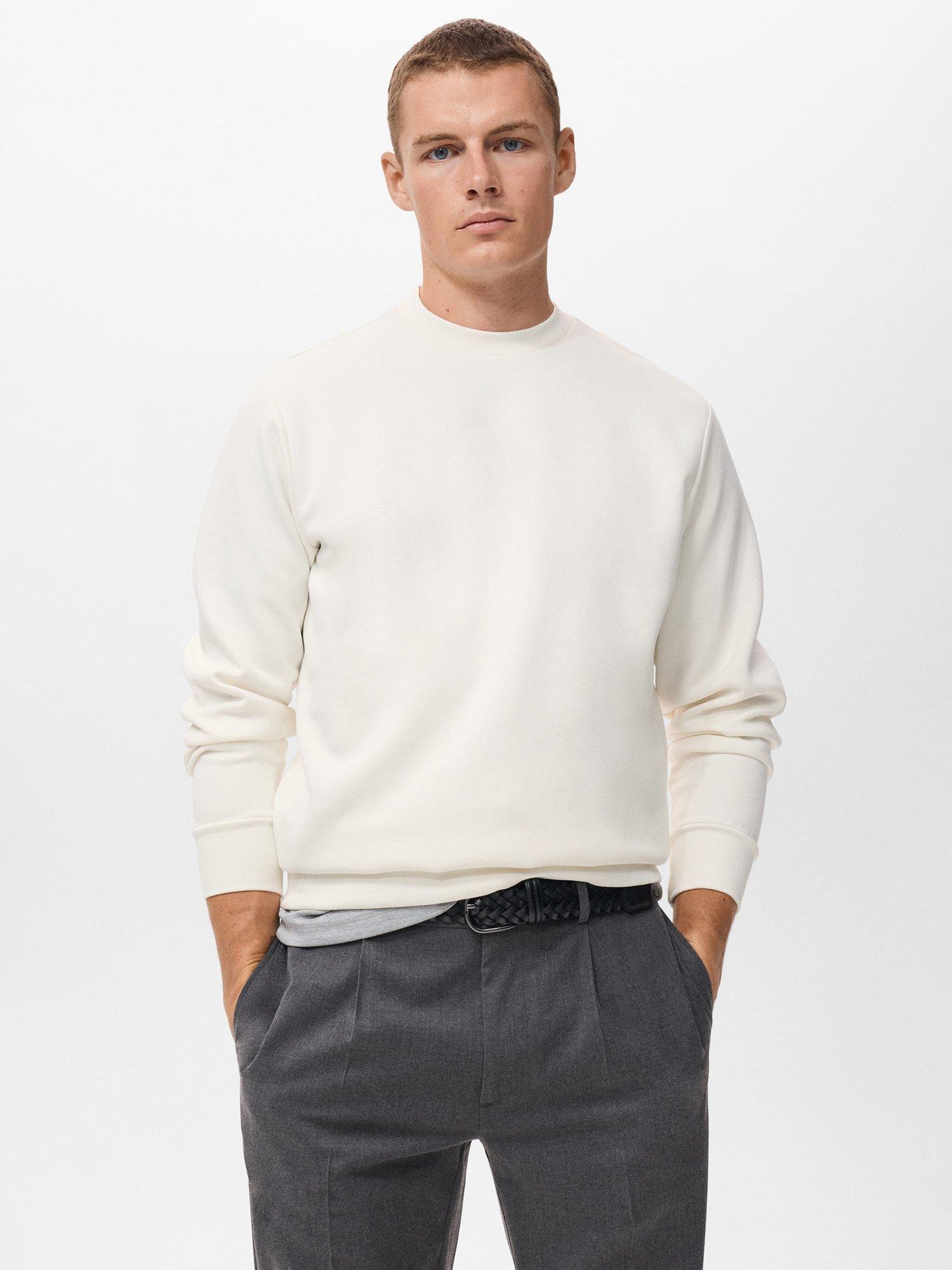 Product image 1 of 8, which shows Mango Nola Crew Neck Sweatshirt, White, S