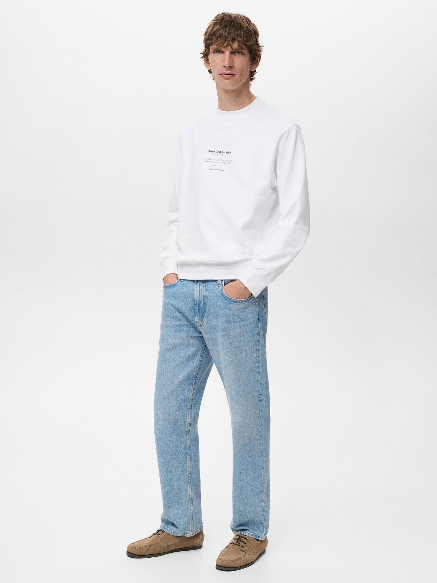 Product image 2 of 8, which shows Mango Tokyo Crew Neck Cotton Sweatshirt, White, L