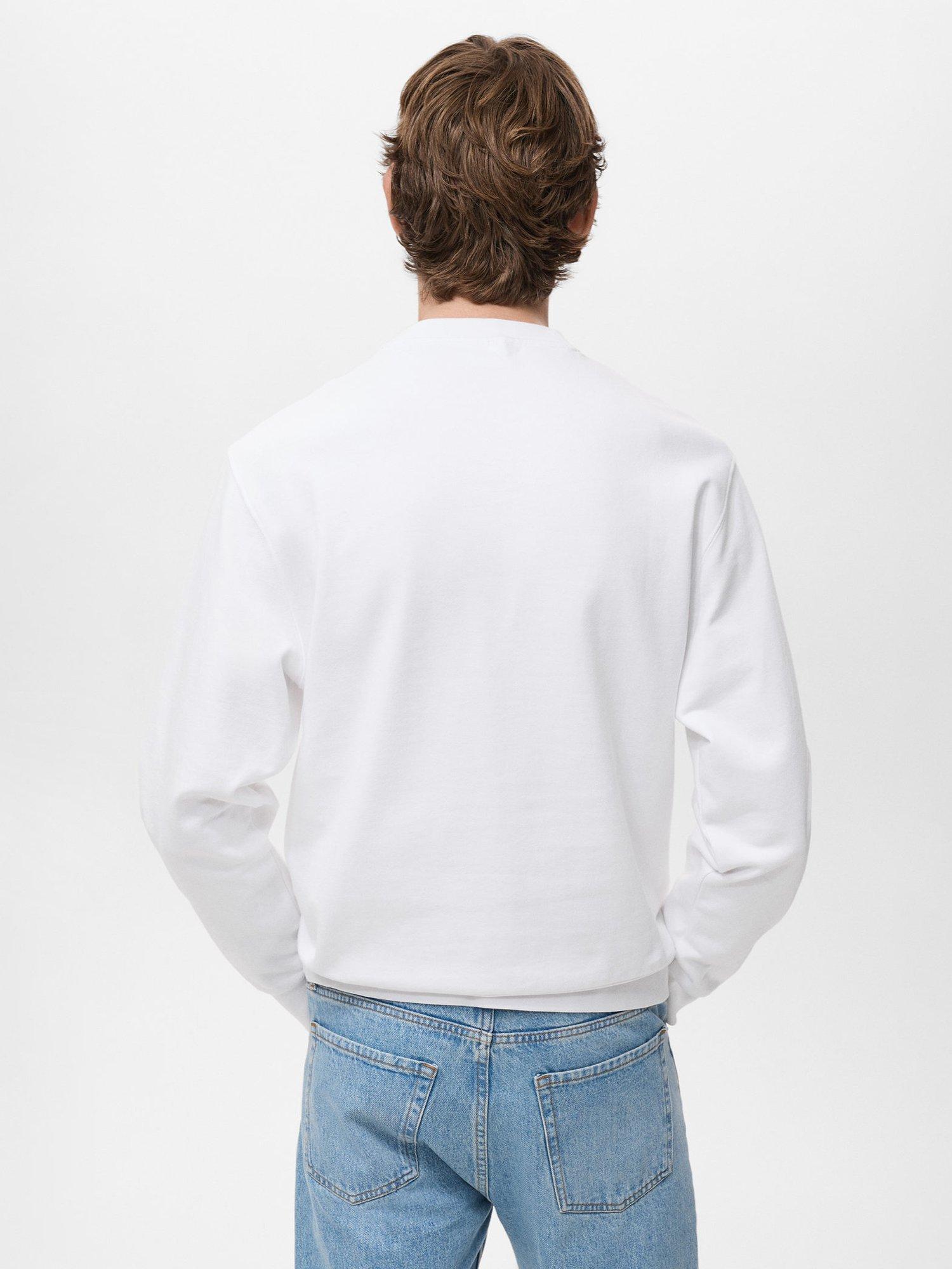 Product image 4 of 8, which shows Mango Tokyo Crew Neck Cotton Sweatshirt, White, L