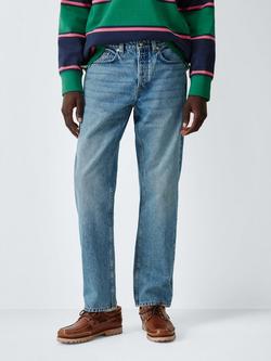 John Lewis Regular Fit Straight Leg Denim Jeans, Bleach, Bleach